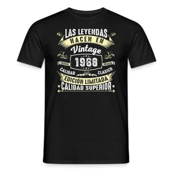 T-shirt anniversaire vintage 56 ans 1968 - T-shirt homme - noir - Devant - AI Model Male 178 light (178cm)