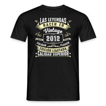 Fête d’anniversaire vintage 2012 - T-shirt homme - noir - Devant - AI Model Male 178 light (178cm)