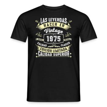 49e anniversaire Millésime 1975 - T-shirt homme - noir - Devant - AI Model Male 178 light (178cm)