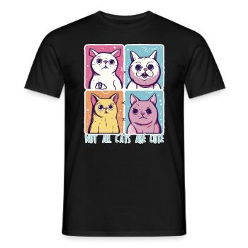 Katze streicheln: Nicht alle Katzen sind niedlich - Männer T-Shirt - Schwarz - Vorne - AI Model Male 178 light (178cm)