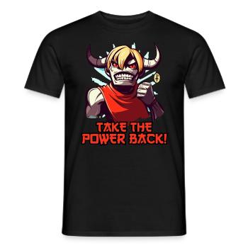 Hole Dir die Macht zurück! Ein Anime Minotaurus - Männer T-Shirt - Schwarz - Vorne - AI Model Male 178 light (178cm)