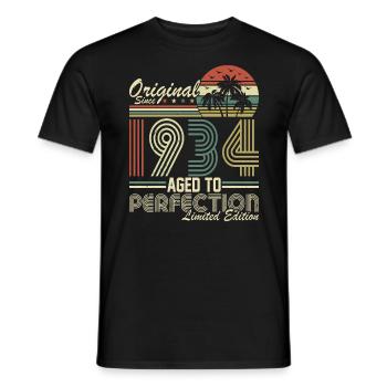 90th Birthday Vintage Retro - Original 1934 - Men's T-Shirt - black - Front - AI Model Male 178 light (178cm)