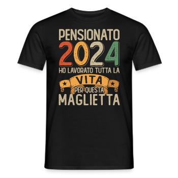 Retirement 2024 Funny Gift Retiree 2024 - Men's T-Shirt - black - Front - AI Model Male 178 light (178cm)