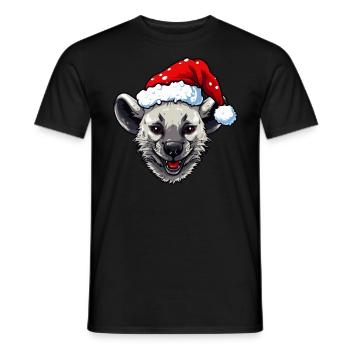 Hyena Christmas Animal Head - Men's T-Shirt - black - Front - AI Model Male 178 light (178cm)