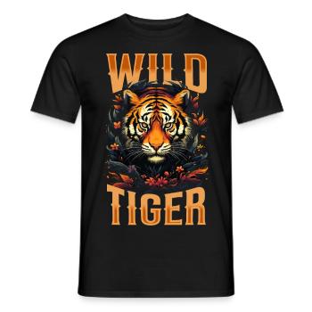 Tiger, Tiger Head, Big Cat, Predator, Wild, Strong - Men's T-Shirt - black - Front - AI Model Male 178 light (178cm)