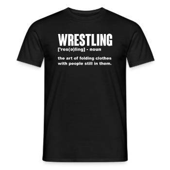 Wrestling Wrestler Fight Wrestling Ringer Gift - Men's T-Shirt - black - Front - AI Model Male 178 light (178cm)