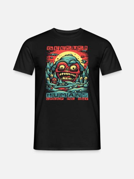 Geeesus, Menschen machen mir Gänsehaut und Angst - Männer T-Shirt - Schwarz