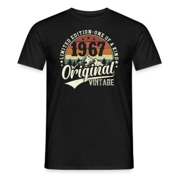 Legendary 57th birthday 1967 - Men's T-Shirt - black - Front - AI Model Male 178 light (178cm)