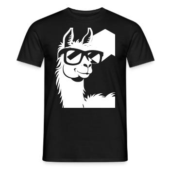 Lustiges Alpaka mit Sonnenbrille Coole Alpakas - Männer T-Shirt - Schwarz - Vorne - AI Model Male 178 light (178cm)