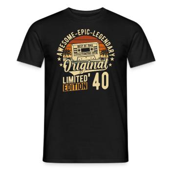 Vintage 84th Birthday Retro Style 1940's - Men's T-Shirt - black - Front - AI Model Male 178 light (178cm)