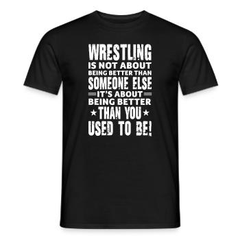 Wrestling Wrestler Fight Wrestling Ringer Gift - Men's T-Shirt - black - Front - AI Model Male 178 light (178cm)