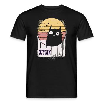 Le chat rétro hors-la-loi, le chat - T-shirt homme - noir - Devant - AI Model Male 178 light (178cm)