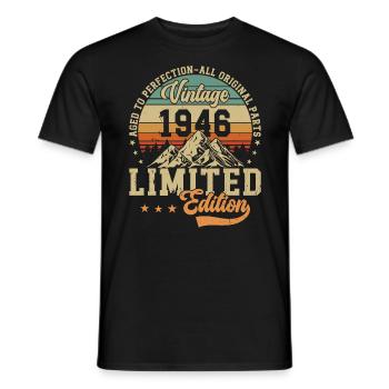 78th Birthday Vintage Retro 1946 - Men's T-Shirt - black - Front - AI Model Male 178 light (178cm)