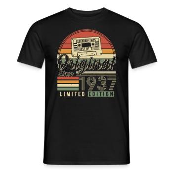 Vintage 87 Birthday Gift 1937 - Men's T-Shirt - black - Front - AI Model Male 178 light (178cm)