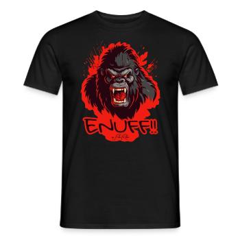 Fed Up, Enough Is Enough: Angry Gorilla - Men's T-Shirt - black - Front - AI Model Male 178 light (178cm)