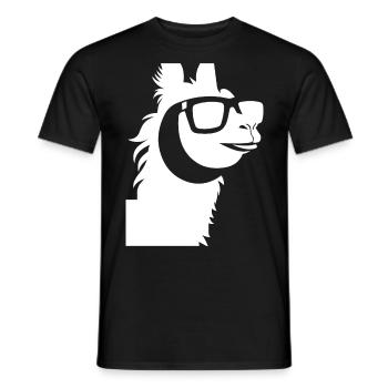 Lama drôle portant des lunettes de soleil Lamas cool - T-shirt homme - noir - Devant - AI Model Male 178 light (178cm)