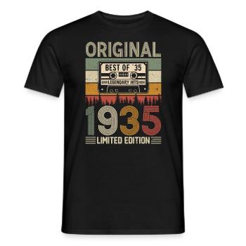 Vintage 1935 Birthday - Men's T-Shirt - black - Front - AI Model Male 178 light (178cm)