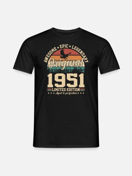Legendary 73rd birthday 1951 - Men's T-Shirt - black