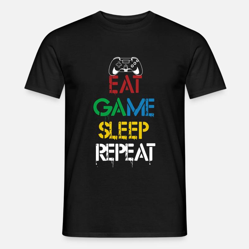 Manger Jeu Sommeil Répéter - T-shirt homme - noir