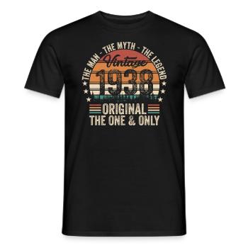 Born in 1938 - Legendary 86th Birthday - Men's T-Shirt - black - Front - AI Model Male 178 light (178cm)