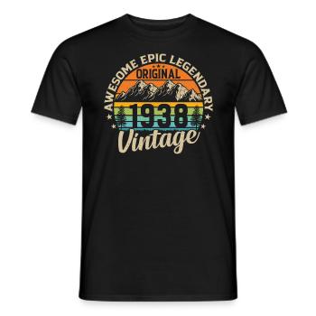 Legendary 86th birthday 1938 - Men's T-Shirt - black - Front - AI Model Male 178 light (178cm)