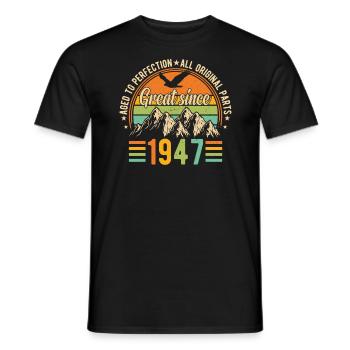 Millésime 77e anniversaire 1947 - T-shirt homme - noir - Devant - AI Model Male 178 light (178cm)