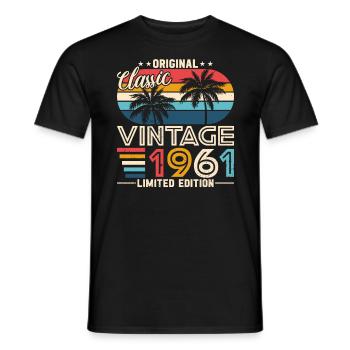 Millésime 1961 - Légendaire 63e anniversaire - T-shirt homme - noir - Devant - AI Model Male 178 light (178cm)