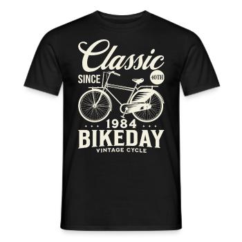 Bicycle Year 1984 Cyclist 40 Years Anniversary - Men's T-Shirt - black - Front - AI Model Male 178 light (178cm)