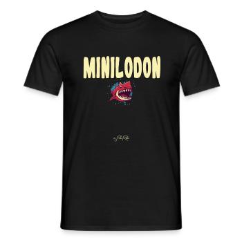 Minilodon : le petit monstre requin mégalodon - T-shirt homme - noir - Devant - AI Model Male 178 light (178cm)