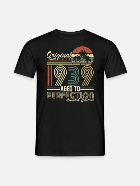 Vintage 1939 Geburtstag Retro - T-shirt herr - svart