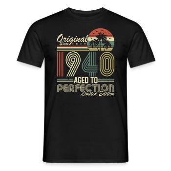 Anniversaire des années 1940 - T-shirt homme - noir - Devant - AI Model Male 178 light (178cm)