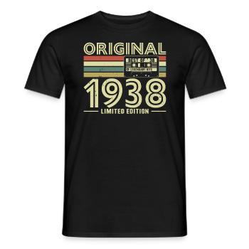 Vintage 1938 Geburtstag - Männer T-Shirt - Schwarz - Vorne - AI Model Male 178 light (178cm)