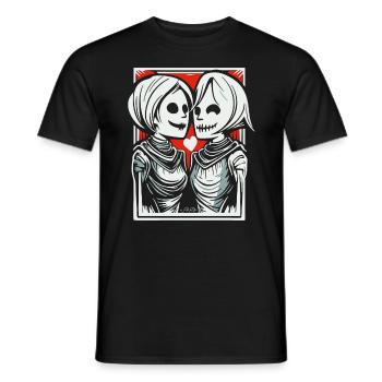 Deux amants médiévaux - T-shirt homme - noir - Devant - AI Model Male 178 light (178cm)