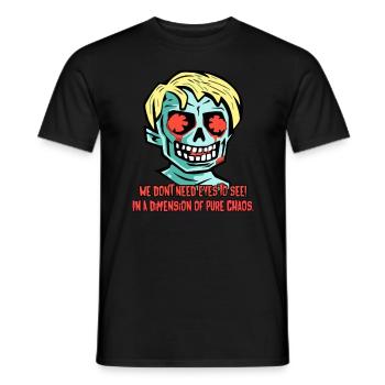 Seeing without eyes, a dimension of pure chaos - Men's T-Shirt - black - Front - AI Model Male 178 light (178cm)