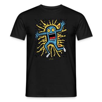 Playful Pop Art: Crazy Cartoon - Men's T-Shirt - black - Front - AI Model Male 178 light (178cm)