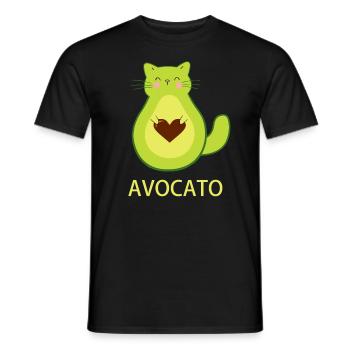 A funny avocado cat funny Avocato Cat - Men's T-Shirt - black - Front - AI Model Male 178 light (178cm)