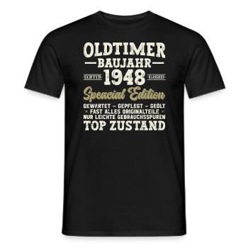 Vintage 1948 - Legendary 76th Birthday - Men's T-Shirt - black - Front - AI Model Male 178 light (178cm)