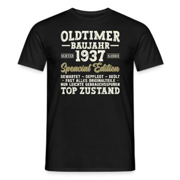 Vintage 1937 Geburtstag Retro - Männer T-Shirt - Schwarz - Vorne - AI Model Male 178 light (178cm)