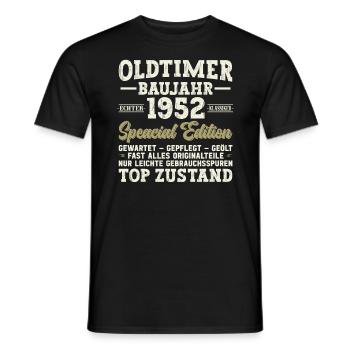 Legendärer Jahrgang 1952 - 72 Jahre Geburtstag - Männer T-Shirt - Schwarz - Vorne - AI Model Male 178 light (178cm)