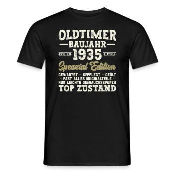 Millésime Anniversaire 1935 - 89 Ans - T-shirt homme - noir - Devant - AI Model Male 178 light (178cm)