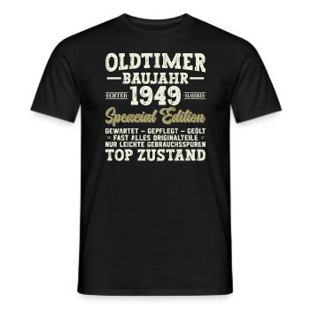 Vintage 1949 anniversaire légendaire 75e anniversaire - T-shirt homme - noir - Devant - AI Model Male 178 light (178cm)
