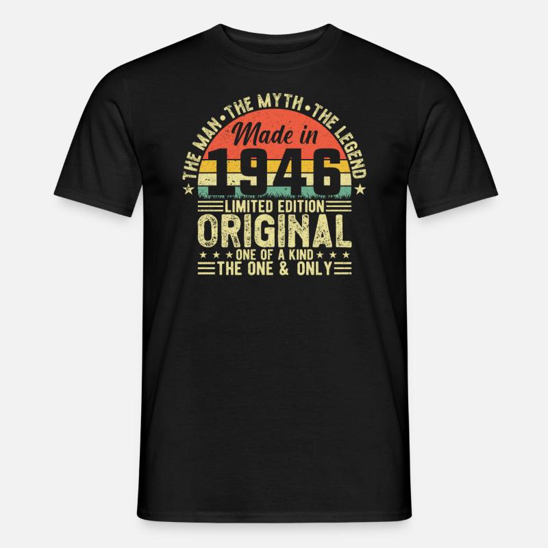 Millésime 1946 Anniversaire - T-shirt homme - noir