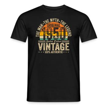 Anniversaire des années 1950 - T-shirt homme - noir - Devant - AI Model Male 178 light (178cm)