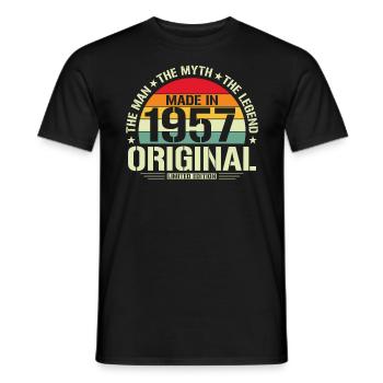 Vintage 1957 - Birthday Shirt - Retro Style - Men's T-Shirt - black - Front - AI Model Male 178 light (178cm)