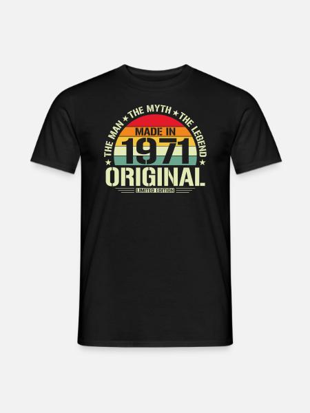 Legendary 1971 Birthday - Men's T-Shirt - black