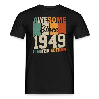 Fête d’anniversaire vintage 1949 - T-shirt homme - noir - Devant - AI Model Male 178 light (178cm)
