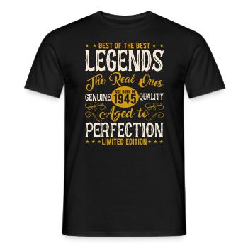 Millésime 1945 - Joie d’anniversaire pour 79 ans - T-shirt homme - noir - Devant - AI Model Male 178 light (178cm)
