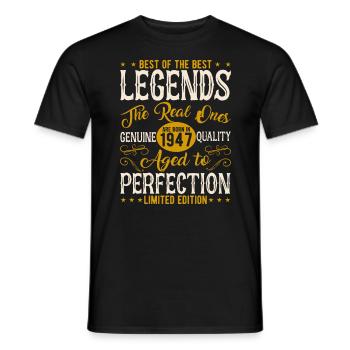 Légendaire 77e anniversaire - Vintage Vintage - T-shirt homme - noir - Devant - AI Model Male 178 light (178cm)
