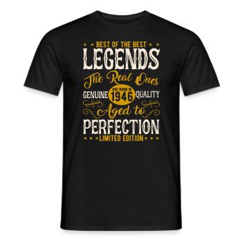 Vintage 1946 - Ein legendärer Jahrgang - Männer T-Shirt - Schwarz - Vorne - AI Model Male 178 light (178cm)