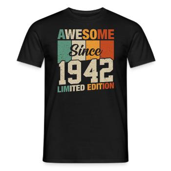 Vintage 1942 - Legendary 82nd Birthday - Men's T-Shirt - black - Front - AI Model Male 178 light (178cm)